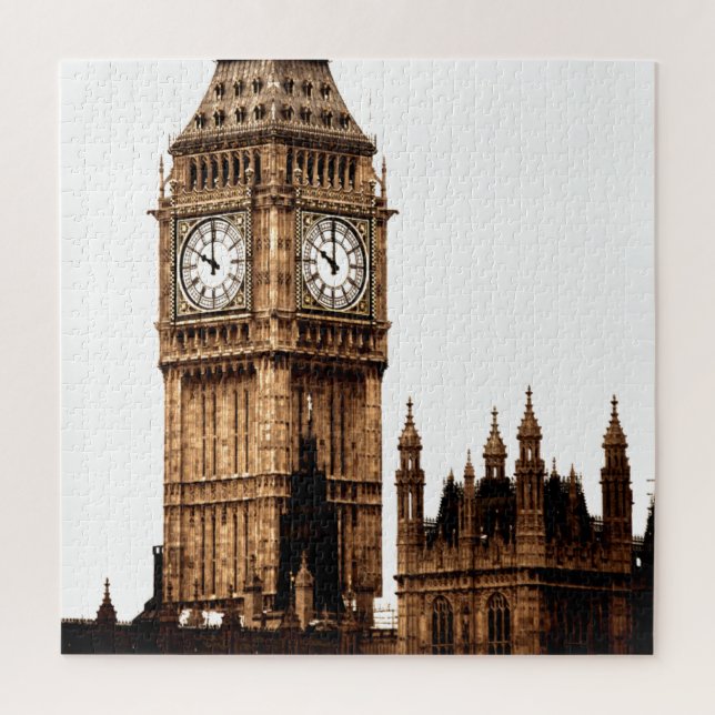 Sepia Big Ben Tower Art Puzzle (Vertikal)