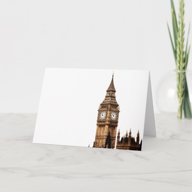 Sepia Big Ben Tower Karte (Vorderseite)