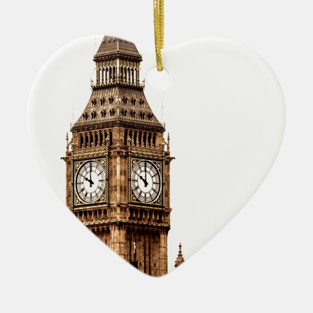 Sepia Big Ben Tower Keramikornament (Vorne)