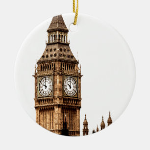 Sepia Big Ben Tower Keramikornament