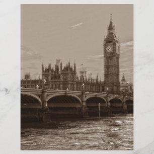 Sepia Big Ben Tower Palace in Westminster