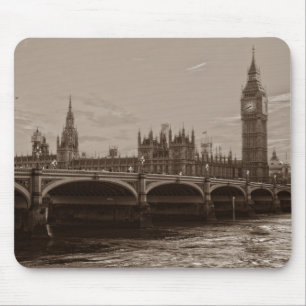 Sepia Big Ben Tower Palace in Westminster Mousepad