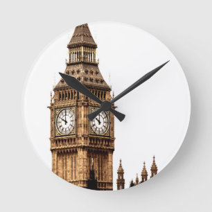 Sepia Big Ben Tower Runde Wanduhr