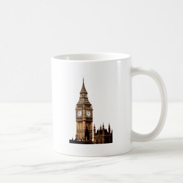 Sepia Big Ben Tower Tasse (Rechts)