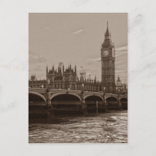 Sepia Big Ben Turmpalast Westminster Postkarte