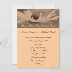 Sepia Black Eyed Susan Blumenhochzeit Einladung