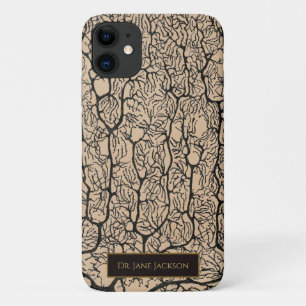 Sepia Black Purkinje Neuron Zeichnend Neurologe Case-Mate iPhone Hülle