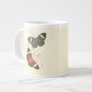 Sepia-Blätter mit farbenfrohen Schmetterlingen Jumbo-Tasse