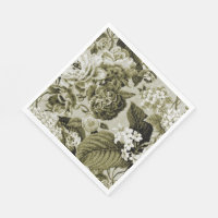 Sepia-Braun Vintage-Blumen-Toile-Stoff Nr.1
