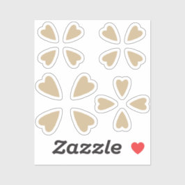 Sepia-braune Herzen Aufkleber