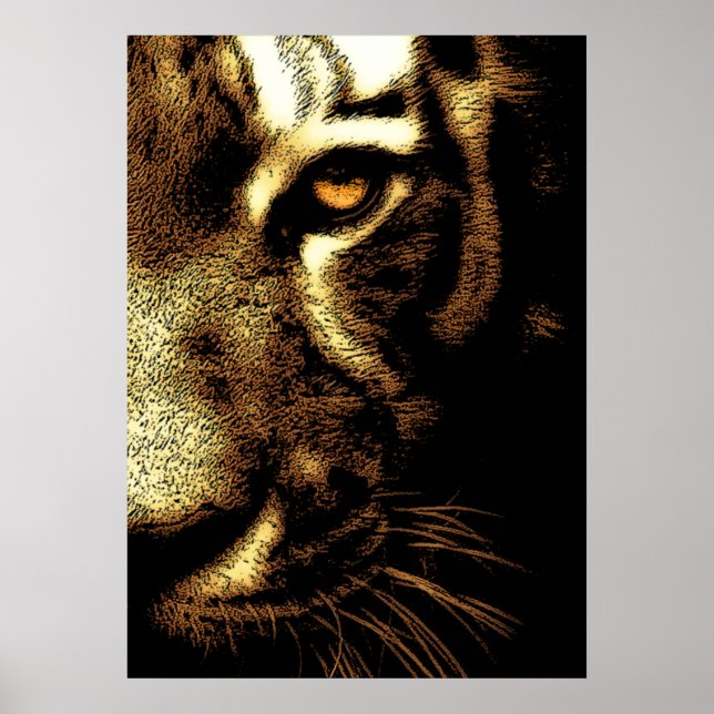 Sepia Brown Sumatran Borneo Tiger Eye Poster (Vorne)
