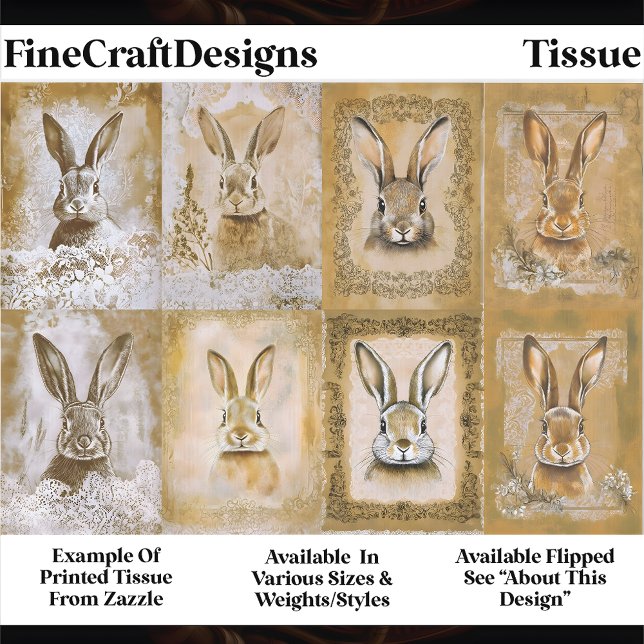 Sepia Bunny Artwork, Easter Crafts EV3L Decoupage Seidenpapier (Von Creator hochgeladen)