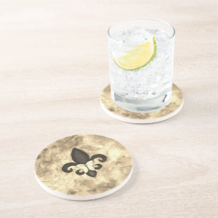 Sepia Butterfleur Tan Butterfly über Lilie Untersetzer