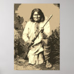 Sepia Chief Geronimo Pop Art Poster<br><div class="desc">Pop Art Art Art Art Artwork Posters - Legendärer Geronimo Tinte Effekt Digitales Kunstdesign</div>