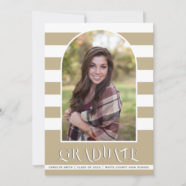 Sepia Class of 2023 arch Foto Abschluss Ankündigung (Vorderseite)