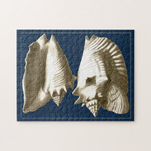 Sepia Conch Seashells Puzzle
