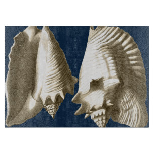 Sepia Conch Seashells Schneidebrett