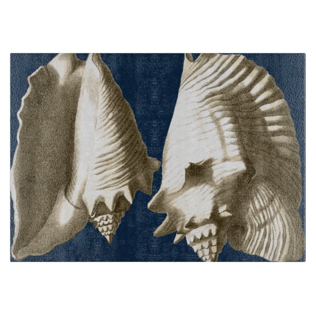 Sepia Conch Seashells Schneidebrett (Vorderseite)
