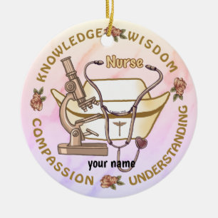 Sepia coole Krankenschwester Keramik Ornament