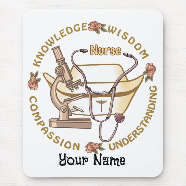 Sepia coole Krankenschwester Mousepad (Vorne)