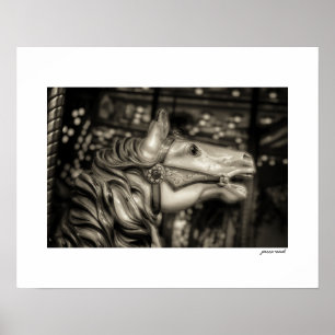 Sepia County Fair Karussell Poster Druck