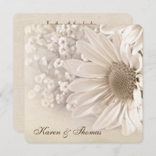 Sepia Daisy Wedding Invite Einladung