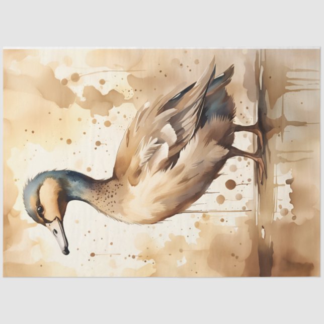 Sepia Duck , Papiertuch für Decoupage/Handwerk Seidenpapier (Vorderseite)