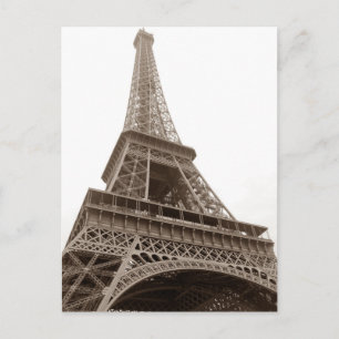 Sepia Eiffel Tower Liebe Paris Europa Postkarte