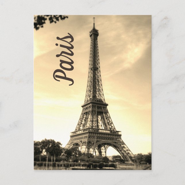 Sepia Eiffel Tower Paris Europe Travel Foto Postkarte (Vorderseite)