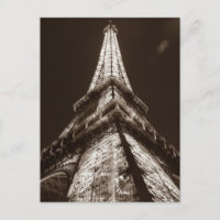 Sepia Eiffel Tower Romance Night of Paris Frankrei