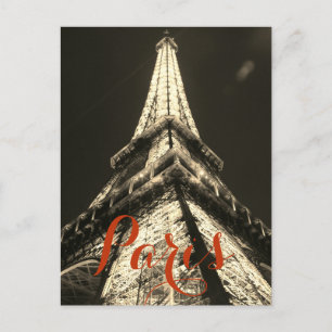 Sepia Eiffelturm Paris Frankreich Stylisch Klassis Postkarte