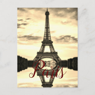 Sepia Eiffelturm Paris Vintage Europäische Reise Postkarte