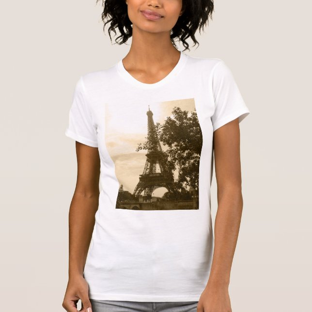 Sepia-Eiffelturm T-Shirt (Vorderseite)