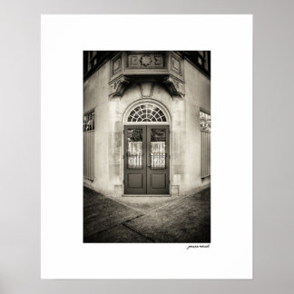 Sepia-Eingangsposter für die Ecke Poster