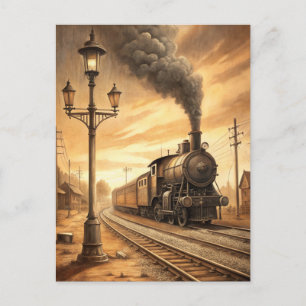 Sepia-Eisenbahn der Vergangenheit Historische Bahn Postkarte