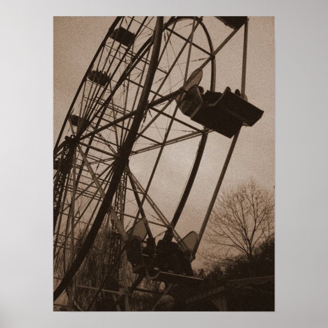 Sepia Ferris Wheel Poster (Vorne)