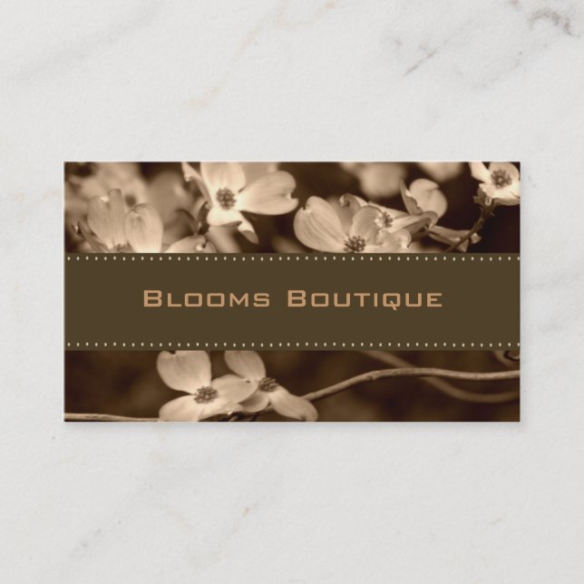 Sepia Floral Business Cards Visitenkarte (Vorderseite)