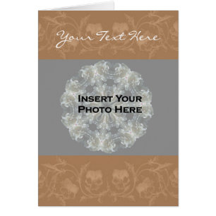 Sepia Floral Muster Foto-Karte