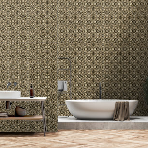 Sepia Floral Tiles Tapete
