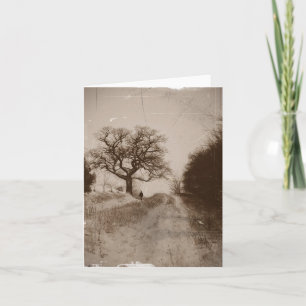 sepia Foto atmosphärische Weihnachtsschneewelt Feiertagskarte