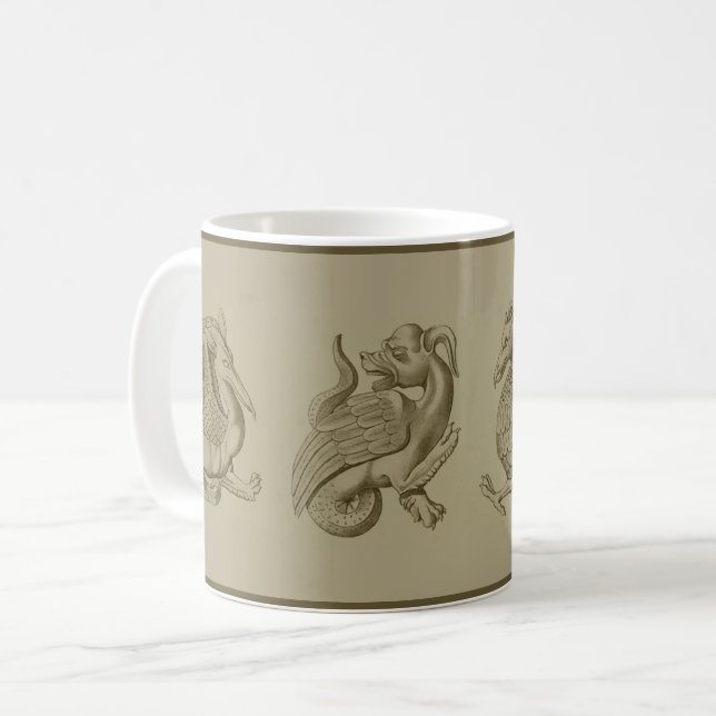 Sepia Gargoyles Coffee Tasse (Vorderseite Links)