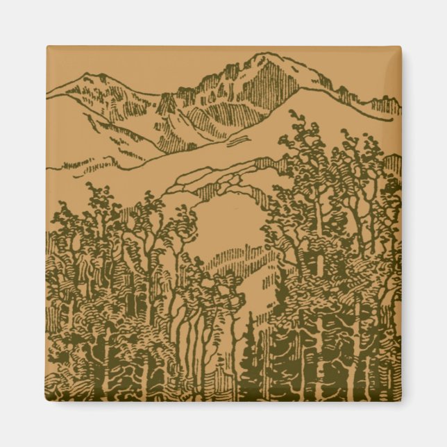 Sepia-Gebirge und Wald Magnet (Vorne)