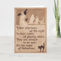 Sepia-Geist-Hexe-schwarze Katzen-Halbmond-Mond