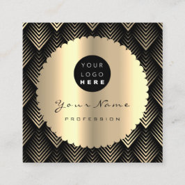 Sepia Gold Black Glitzer Makeup Artist Lashes Logo Quadratische Visitenkarte