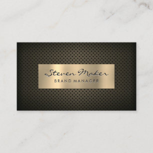 Sepia Gold Metallic Banner Perforated Mesh Visitenkarte