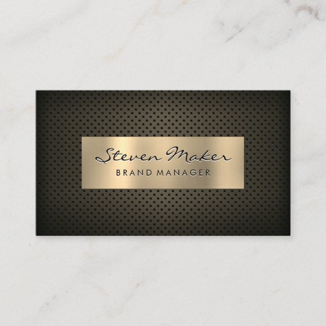 Sepia Gold Metallic Banner | Perforated Mesh Visitenkarte (Vorderseite)