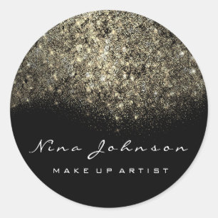 Sepia Gold Schwarz-weiß Makeup Artist Beauty Runder Aufkleber