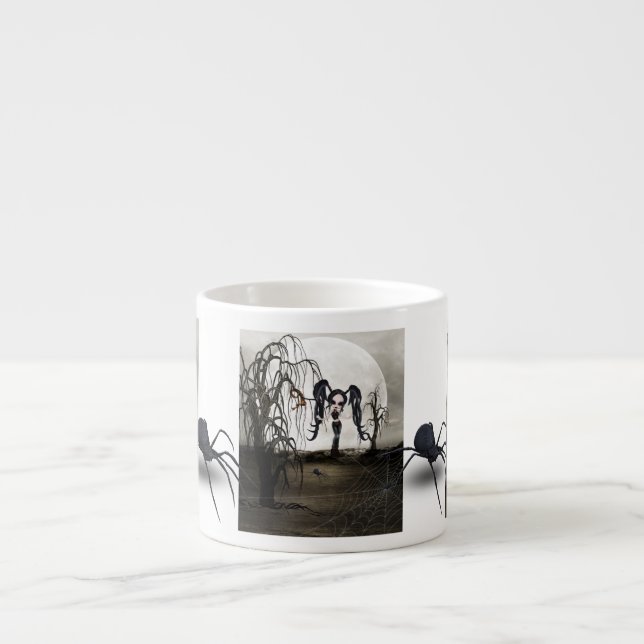 Sepia Goth Girl Espressotasse (Vorderseite)