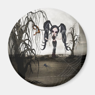 Sepia Goth Girl Magnet