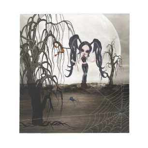 Sepia Goth Girl Notizblock